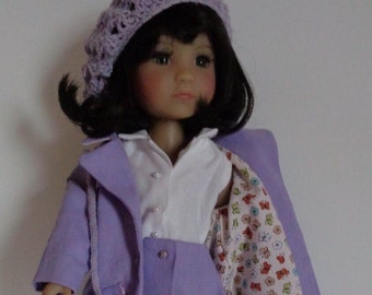 Cotton coat, skirt and blouse for 35 cm (15 in.) dolls such as Ruby Red Fashion Friends