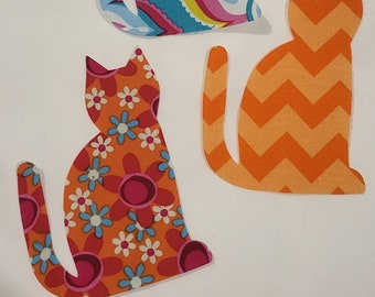 Cat Applique Fusible READY TO SHIP