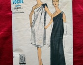 Vogue 6596 1960s one shoulder cocktail dress evening gown pattern Size 10 31 B CUT