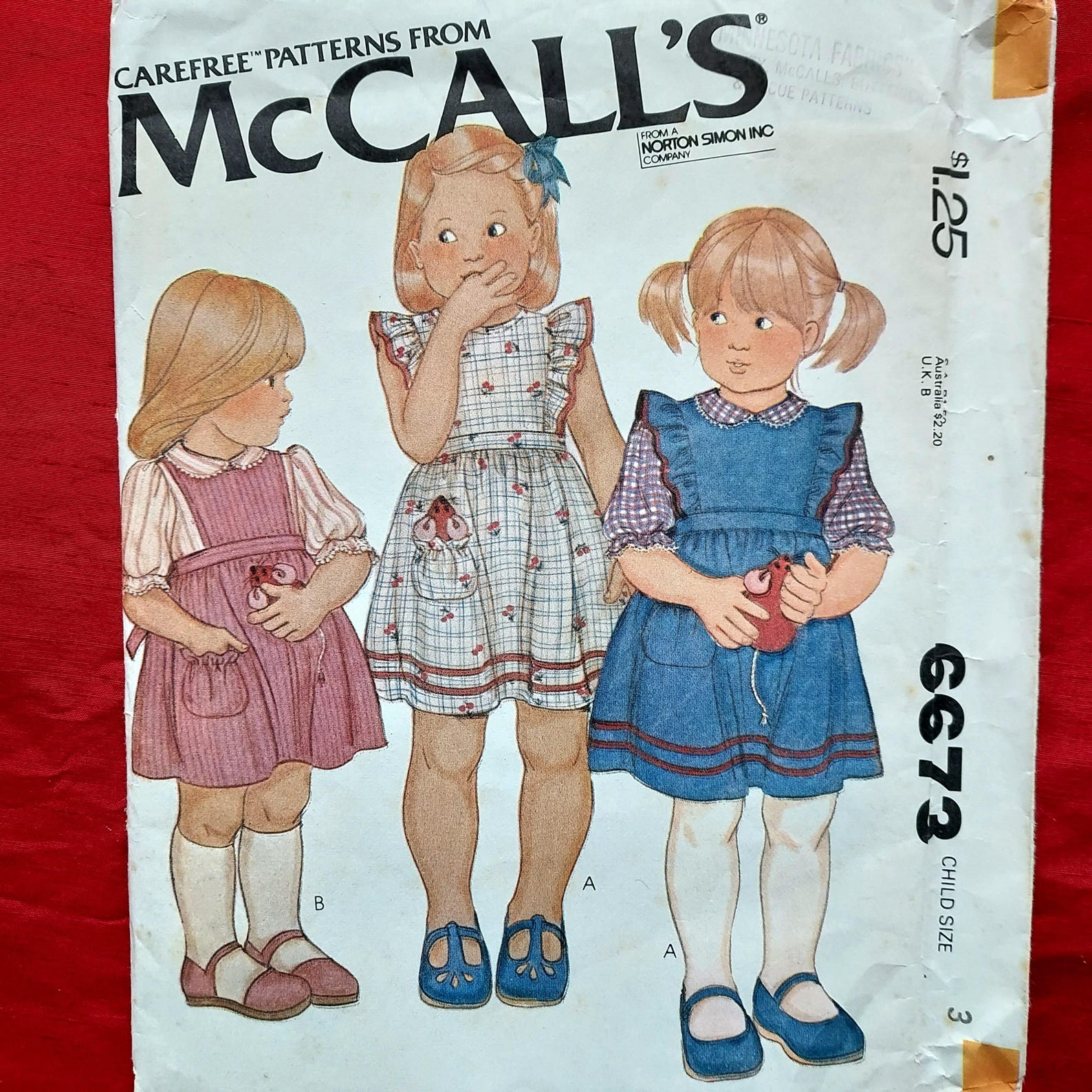 Mccall's 6673 Sewing Pattern for Toddler Sundress Jumper Blouse Size 3 ...