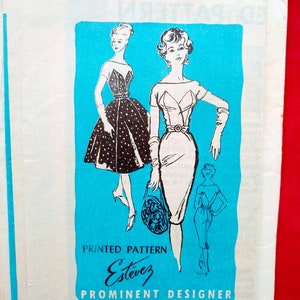 Prominent Designer M221 cocktail evening gown pattern with slim or bouffant skirt  Size 10 B 31 CUT