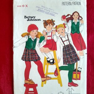 Butterick 5556 Betsey Johnson 1960s skirt vest and blouse girl&#39;s pattern Size 6X UNCUT