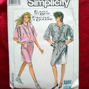 Simplicity 8569 1980s casual dress pattern Size 10 CUT