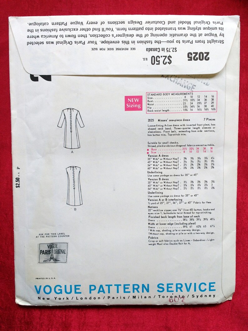 Vogue Paris Original Mod Coat Dress Pattern 2025 by Pierre Etsy