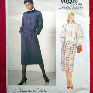 Vogue 1186 American Designer de la Renta pattern for top and skirt Size 10 32.5 B CUT
