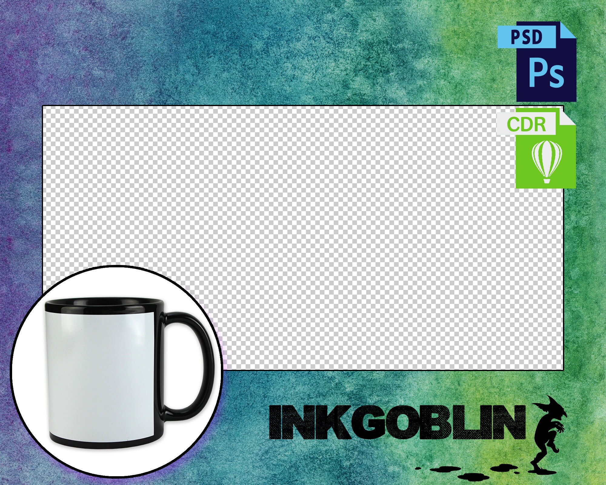 Mug Template for 11oz Mug Black Imprintable Mug for Photoshop | Etsy