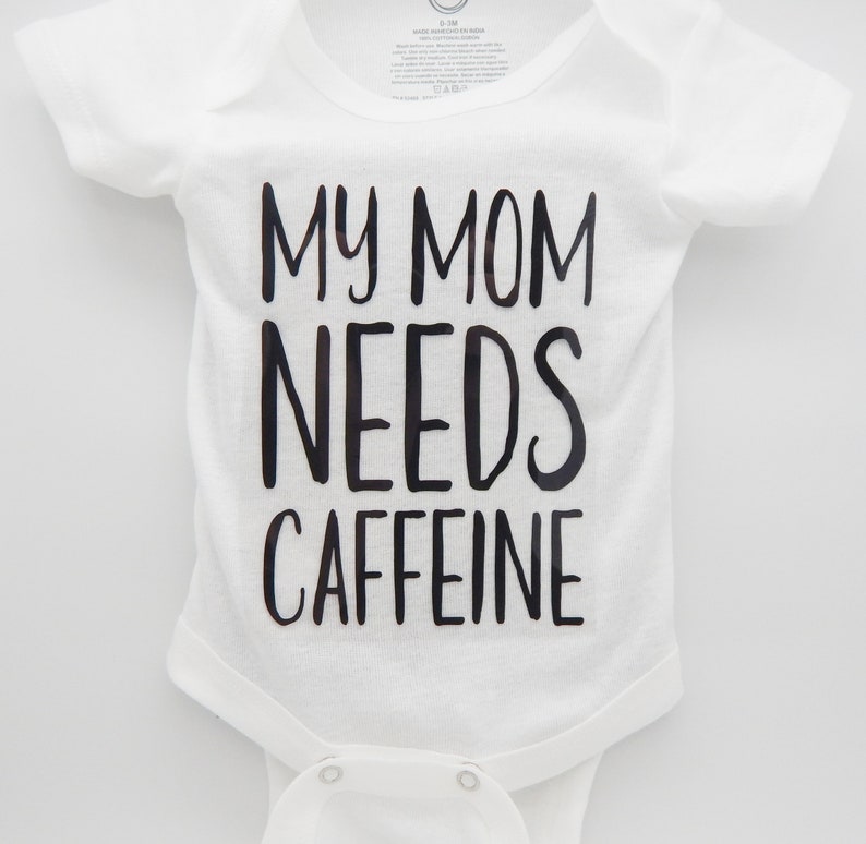 baby bodysuit My mom needs caffeine Baby clothes baby boy clothes baby creeper baby shower gift baby girl clothes