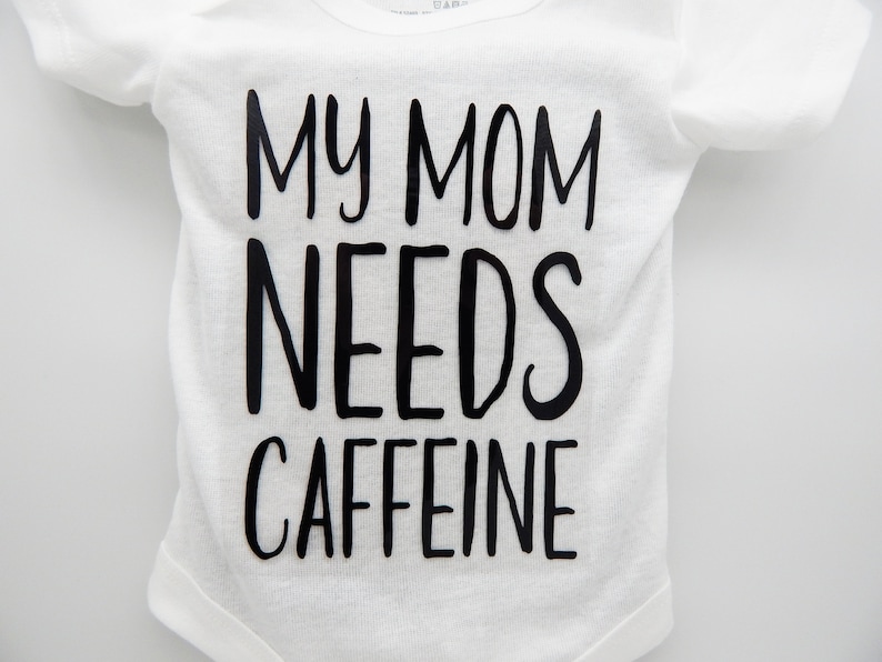 baby bodysuit My mom needs caffeine Baby clothes baby boy clothes baby creeper baby shower gift baby girl clothes