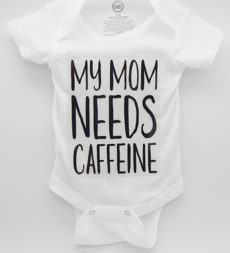 baby bodysuit My mom needs caffeine Baby clothes baby boy clothes baby creeper baby shower gift baby girl clothes