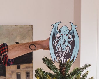 Cthulhu Inspired Tree Topper, lockdown Christmas, Gift for Horror fans, Christmas Decorations