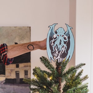 Print at home! Cthulhu Inspired Tree Topper, lockdown Christmas, Gift for Horror fans, Christmas Decorations
