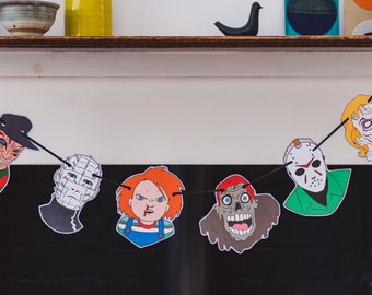 80s Horror Movie Garland: Halloween Decoration (PDF Pattern)