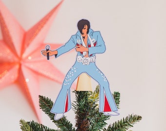 Vegas Impersonator Christmas Tree Topper, Gift for music fans, Vegas, alternative, kitsch decor