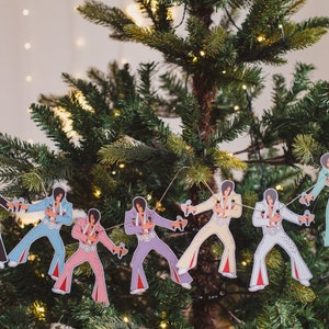 Vegas Impersonator Christmas Tree Topper, Gift for music fans, Vegas, alternative, kitsch decor image 8