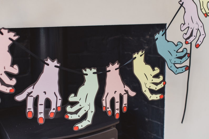 Severed hand garland Spooky Party Pastel Goth Horror Geek image 7