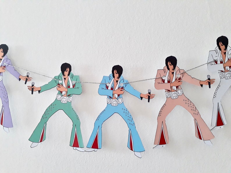 Decorations Elvis Presley White Black Birthday Bunting Party