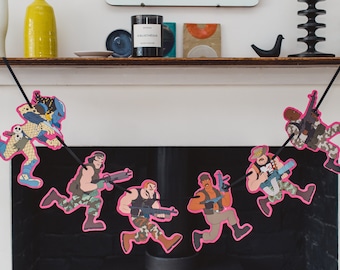 Print at home! Get To Da Choppa Garland, Sci Fi, Horror Fan, Halloween Gift, 1980s movies, arnold schwarzenegger