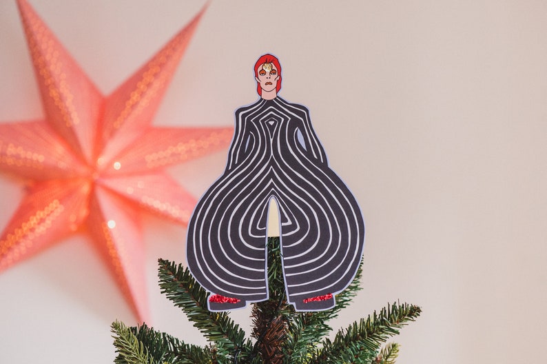 Starman Tree Topper, space oddity, Gift for music fans, alternative decor, Ziggy Stardust, Aladdin Sane image 7