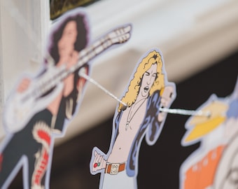 Print at Home! Rock Gods garland, 70s rock, music fan gift
