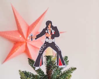 Vegas Impersonator Christmas Tree Topper: Vegas Kitsch Decor (Digital Download)