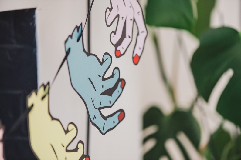 Severed hand garland Spooky Party Pastel Goth Horror Geek image 8