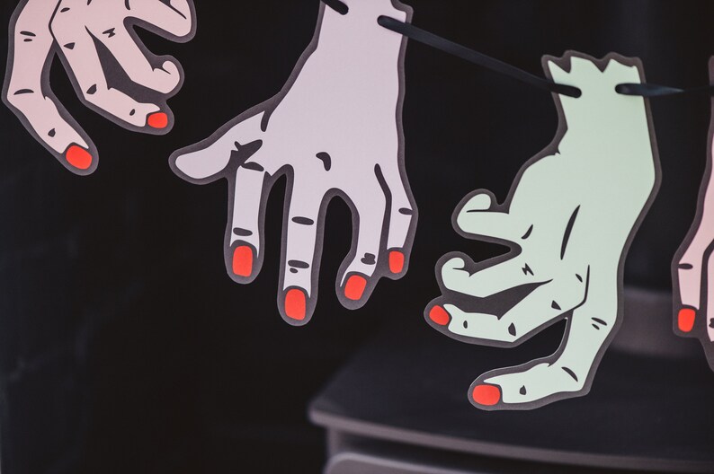Severed hand garland Spooky Party Pastel Goth Horror Geek image 5