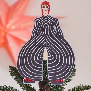 Starman Tree Topper, space oddity, Gift for music fans, alternative decor, Ziggy Stardust, Aladdin Sane image 5
