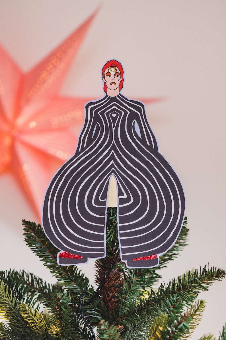 Starman Tree Topper, space oddity, Gift for music fans, alternative decor, Ziggy Stardust, Aladdin Sane image 5