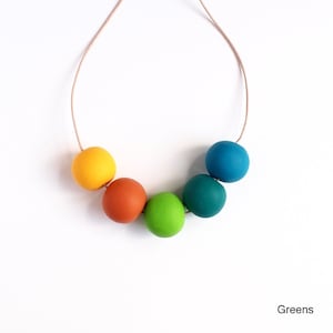 Giant Beads - Handmade Clay Necklaces - Mixed Colors - Wearable Art - Jewelry - Unique Design