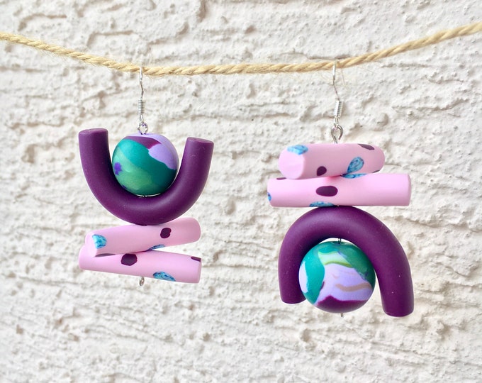 Be Bold Baby! - Handmade Polymer Clay Earrings - Statement Earrings - With 925 Silver Hooks - Wearable Art - Jewelry
