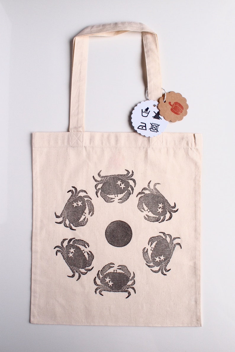 100% Cotton Handprinted Tote Bag: Choose Your Pattern image 4