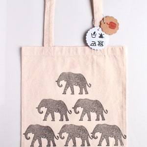 100% Cotton Handprinted Tote Bag: Choose Your Pattern image 2