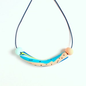 Joie de vivre Handmade Clay Necklaces Mixed Colors Wearable Art Jewelry Unique Design Style 4