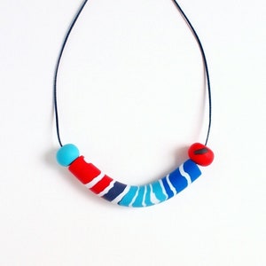 Joie de vivre Handmade Clay Necklaces Mixed Colors Wearable Art Jewelry Unique Design Style 5