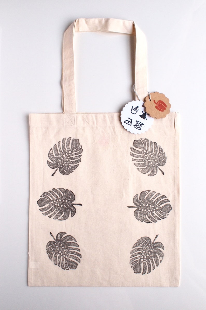 100% Cotton Handprinted Tote Bag: Choose Your Pattern image 6