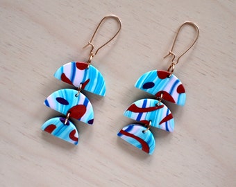 Cappadocia Balloons - Handmade Polymer Clay Earrings - Statement Earrings - Wearable Art - Jewelry