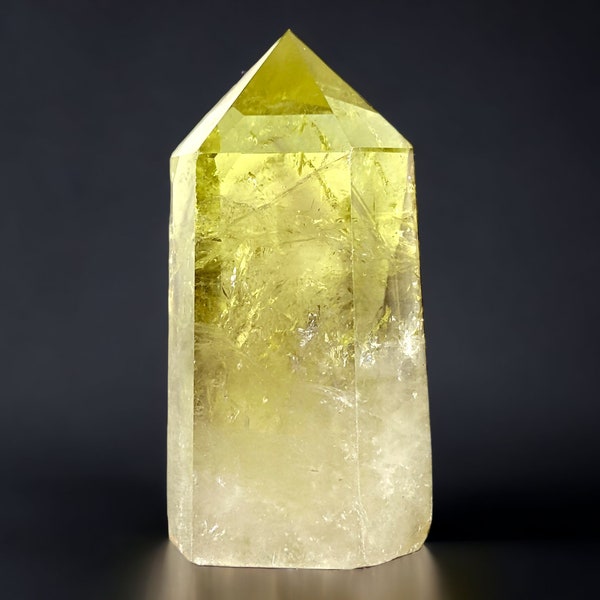 Natural Citrine Obelisk 5" Tall Polished Crystal Point Rare Mineral Display Specimen Home Decor Brazilian