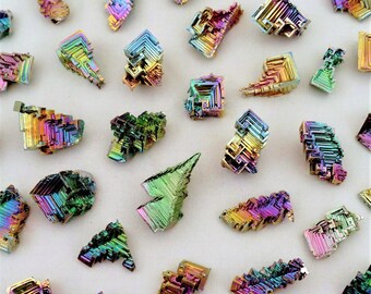 5 Pieces Jewelry-Grade Bismuth Crystal Lot Wire-Wrapped Pendant Earrings Crafts Display Specimens
