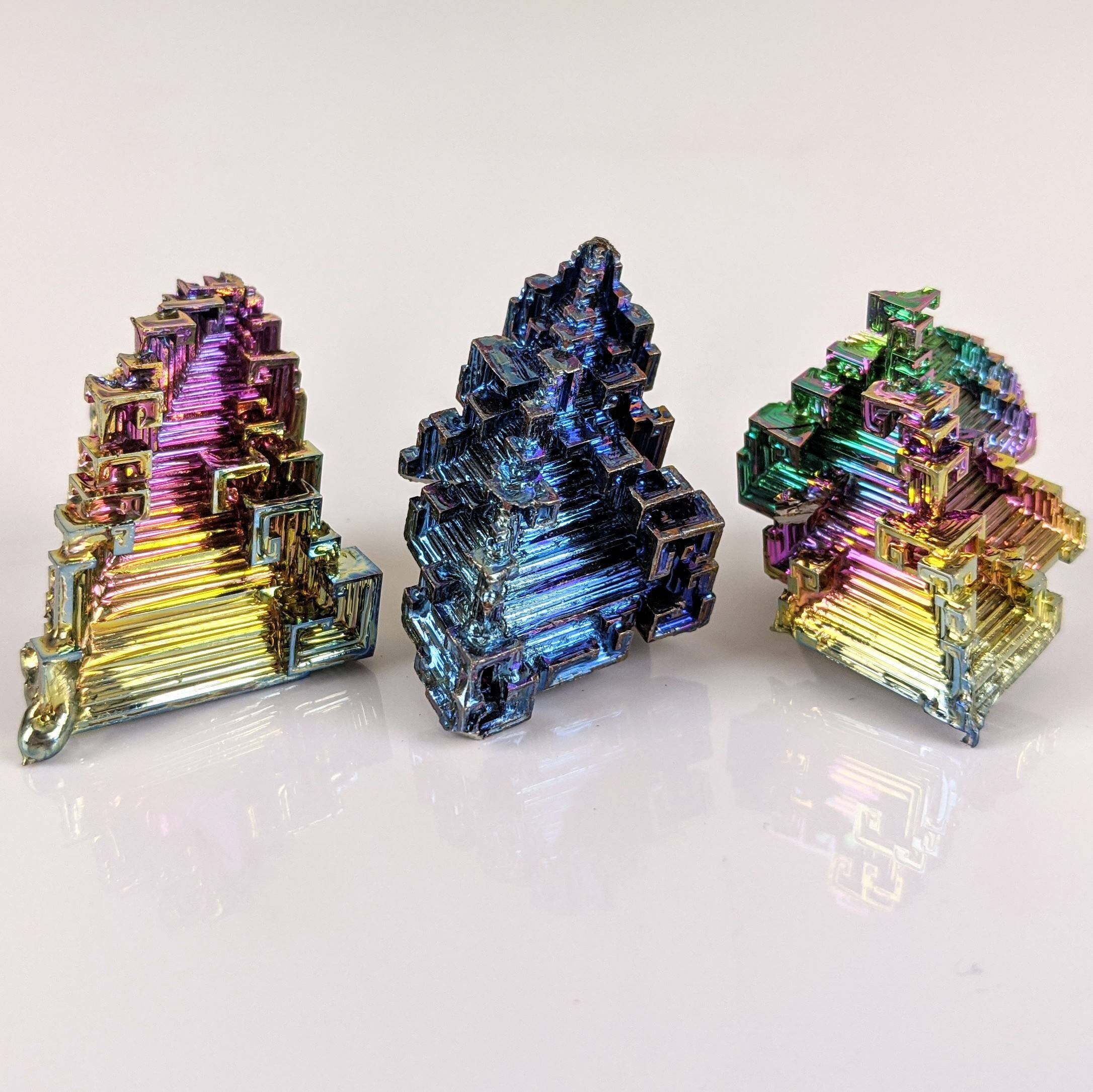 Bismuth Crystal Trio Lab Grown Minerals Display Specimens - Etsy