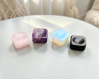 Cubos de soporte para esferas de piedras preciosas pulidas de 1 pulgada: expositor de cristal para esferas y objetos de colección