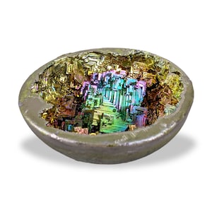 Muestra de cristal de geoda de bismuto arcoíris Minerales cultivados en laboratorio