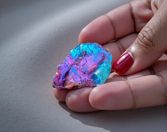 原石の孔雀鉱石結晶標本：虹色に輝く黄銅鉱斑銅鉱 - Etsy 日本