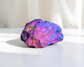 原石の孔雀鉱石結晶標本：虹色に輝く黄銅鉱斑銅鉱 - Etsy 日本