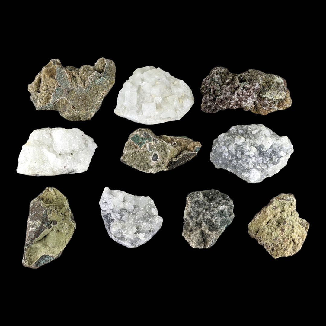 Zeolite Crystal Specimens 10 Pc Druze Display Rocks Minerals