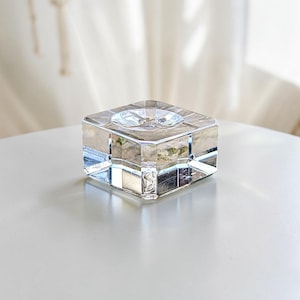 Soporte de esfera de cubo de cristal transparente de 1 pulgada de diámetro