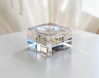 Soporte de esfera de cubo de cristal transparente de 1 pulgada de diámetro