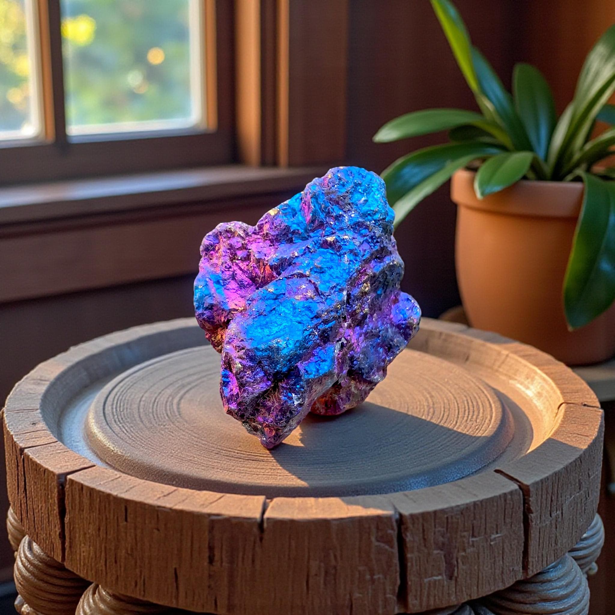 原石の孔雀鉱石結晶標本：虹色に輝く黄銅鉱斑銅鉱 - Etsy 日本