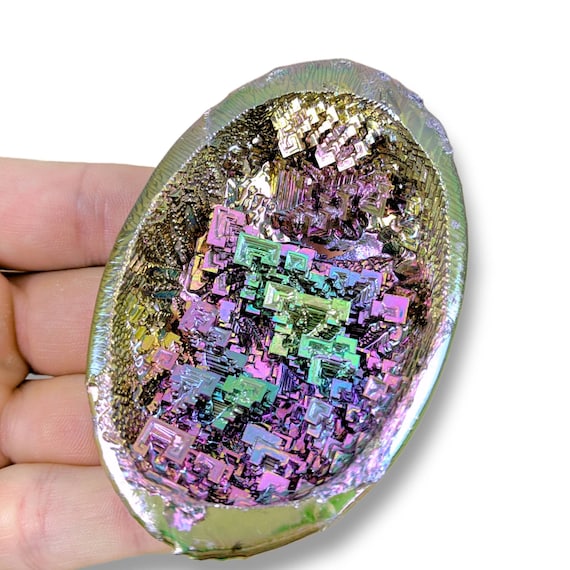 Rainbow Bismuth Crystal Egg Geode Lab Grown Minerals Display - Etsy