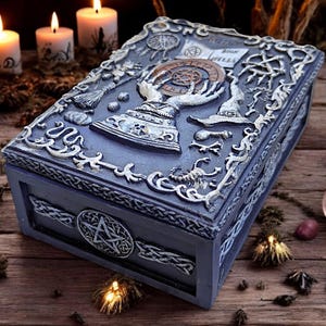 Witchcraft Jewelry Box Handmade Pentacle Keepsake Trinket Home Decor Altar Wicca Crystal Storage