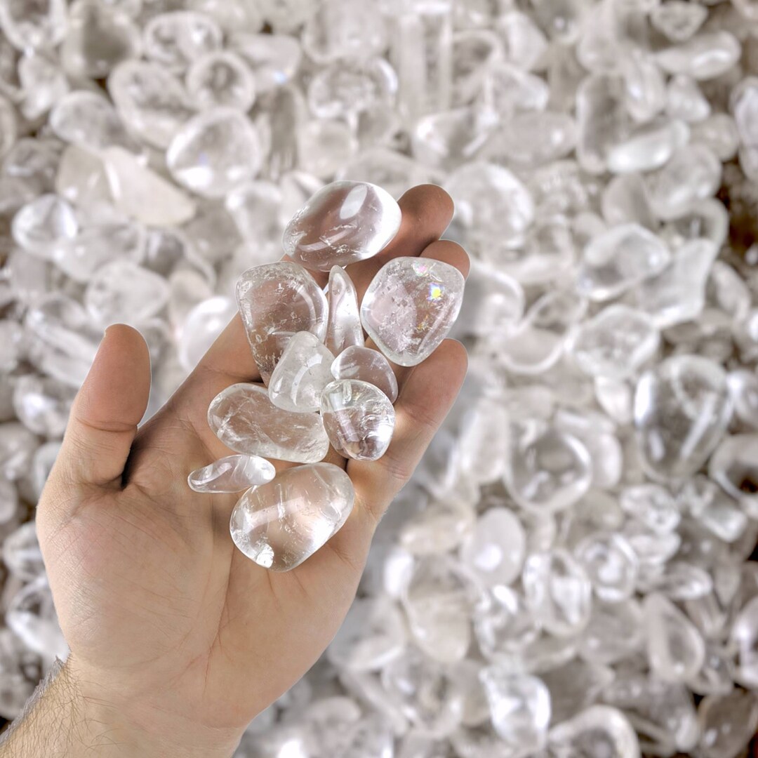 Clear Quartz Tumbled Crystals 1/2 LB Gemstones Polished Rocks Minerals ...